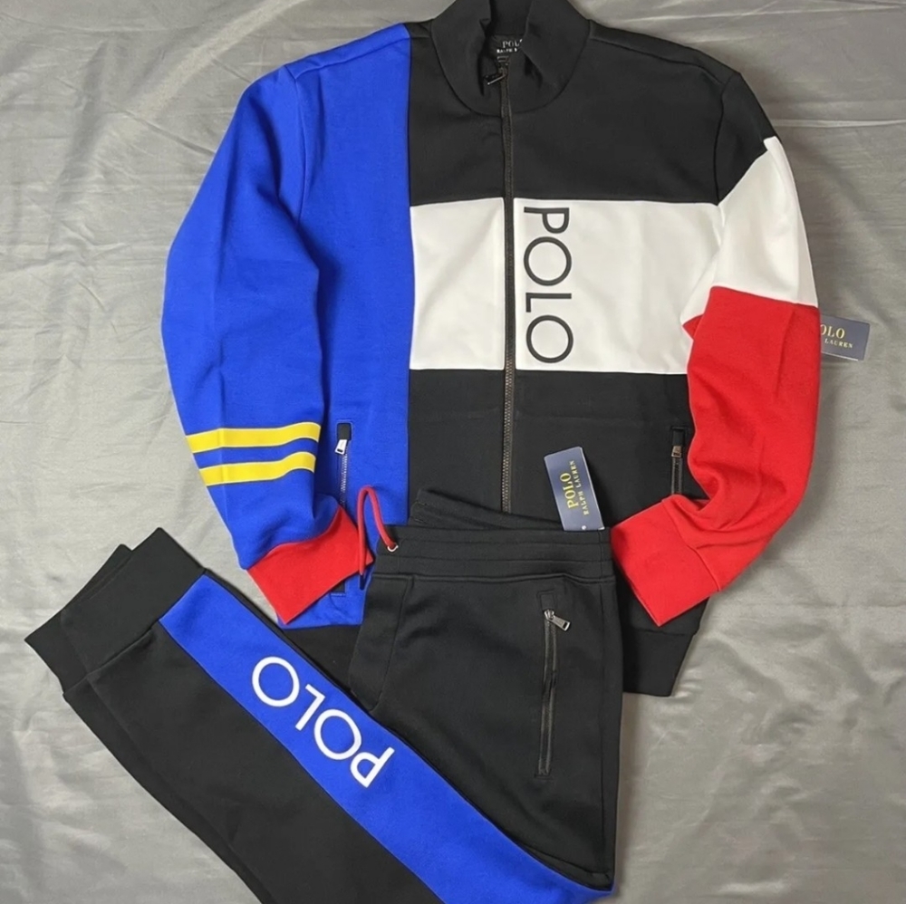 Polo Ralph Lauren track suit sweatsuit tech logo color block 2XLT